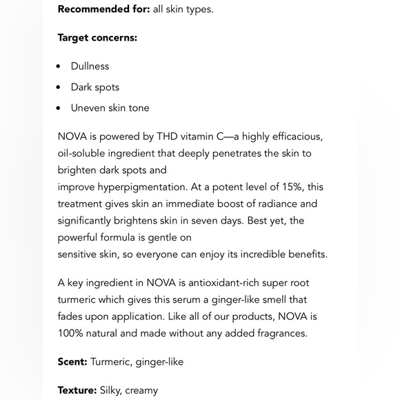 $12❤️‍🔥 Herbivore Botanicals NOVA 15% Vitamin C + Turmeric Brightening Serum - Picture 8 of 8